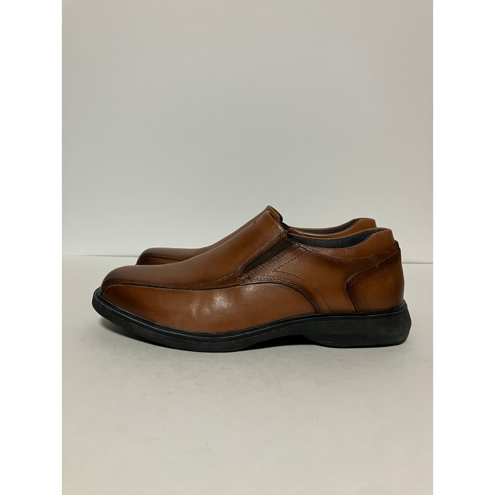 Nunn Bush Mens Kore Slip On Loafer 7.5M Brown Leather Comfort Gel 84945-221